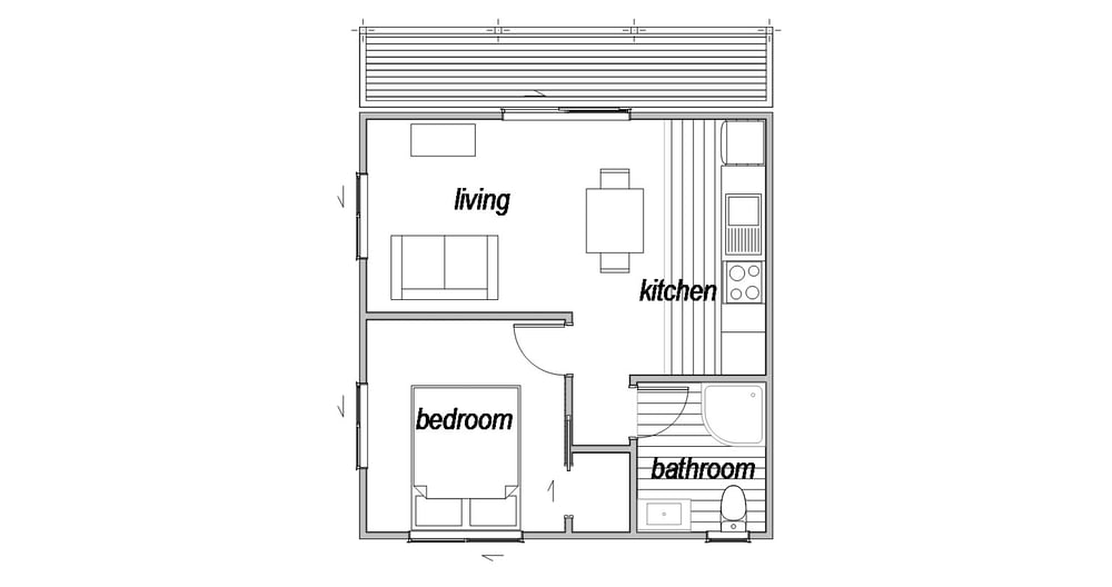Cottage 1 bedroom prefab home